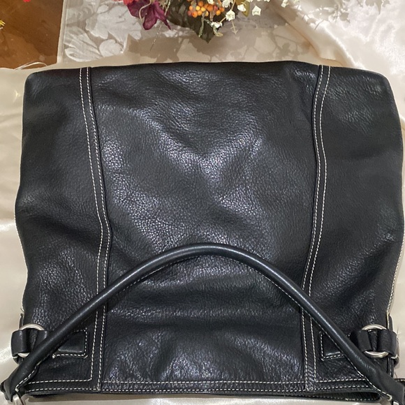 Genuine black leather , shoulder bag. - Picture 4 of 14